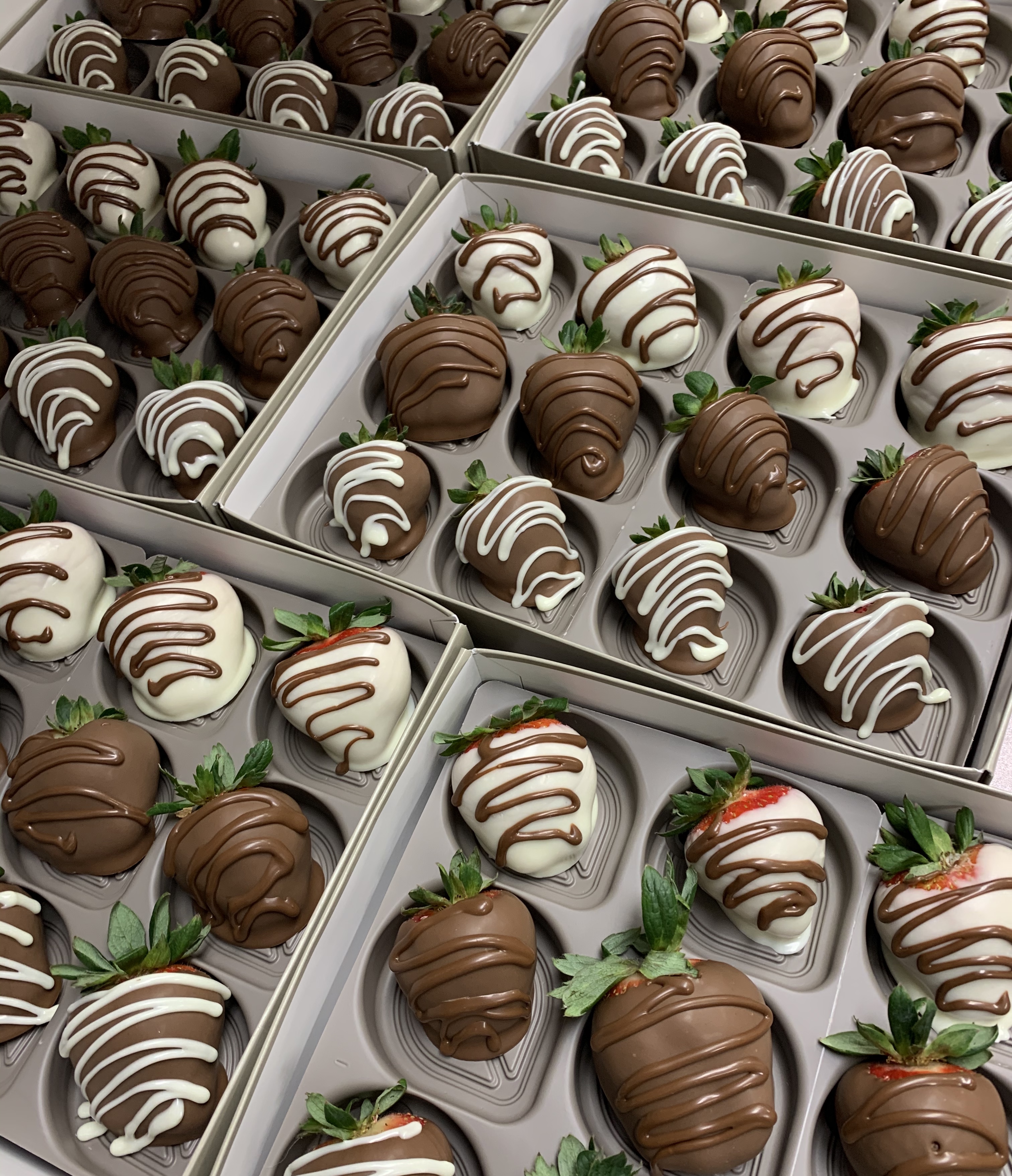 Striped Berries in Boxes