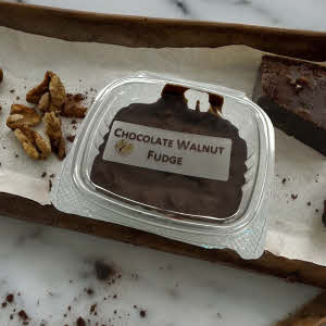 Chocolate Walnut Fudge container